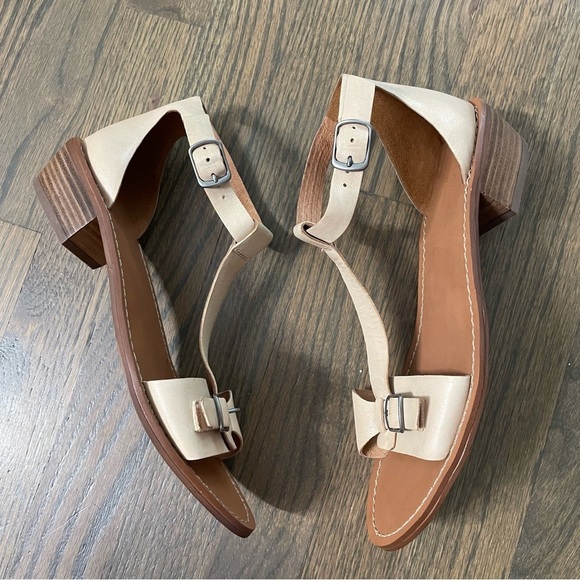 Madewell Loren Camel Tan T Strap Sandals Size 7 - Picture 4 of 14
